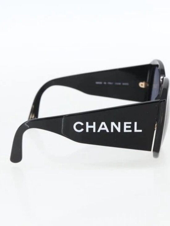 CHANEL Sunglasses plastic Black CC Auth 169816V main image 7